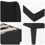 Bed Frame with Headboard Black 137 x 190 cm Faux Leather