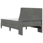 Bed Frame with Mattress Dark Grey 107 x 203 cm Velvet