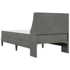 Bed Frame with Mattress Dark Grey 107 x 203 cm Velvet