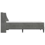 Bed Frame with Mattress Dark Grey 107 x 203 cm Velvet