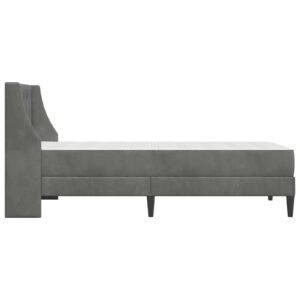 Bed Frame with Mattress Dark Grey 107 x 203 cm Velvet