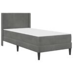 Bed Frame with Mattress Dark Grey 107 x 203 cm Velvet