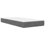 Bed Frame with Mattress Dark Grey 107 x 203 cm Velvet