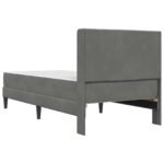 Bed Frame with Mattress Dark Grey 107 x 203 cm Velvet