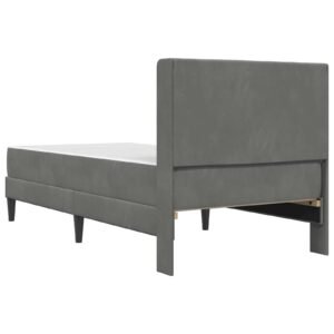 Bed Frame with Mattress Dark Grey 107 x 203 cm Velvet