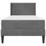 Bed Frame with Mattress Dark Grey 107 x 203 cm Velvet