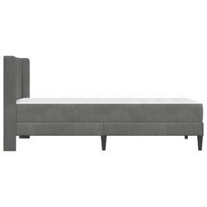 Bed Frame with Mattress Dark Grey 107 x 203 cm Velvet