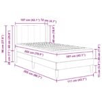 Bed Frame with Mattress Dark Grey 107 x 203 cm Velvet