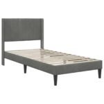 Bed Frame with Mattress Dark Grey 90 x 200 cm Velvet