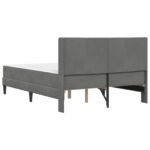 Bed Frame with Mattress Dark Grey 137 x 190 cm Velvet