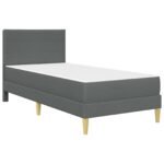 Bed Frame with Mattress Dark Grey 107 x 203 cm Fabric
