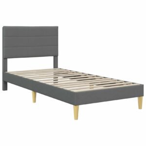 Bed Frame with Mattress Dark Grey 107 x 203 cm Fabric