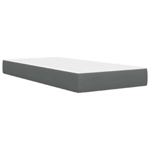 Bed Frame with Mattress Dark Grey 107 x 203 cm Fabric