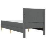 Bed Frame with Mattress Dark Grey 107 x 203 cm Fabric
