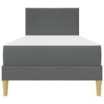 Bed Frame with Mattress Dark Grey 107 x 203 cm Fabric