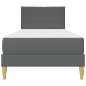 Bed Frame with Mattress Dark Grey 107 x 203 cm Fabric