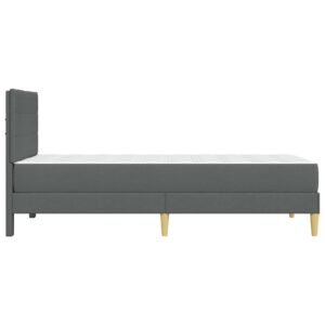 Bed Frame with Mattress Dark Grey 107 x 203 cm Fabric