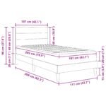 Bed Frame with Mattress Dark Grey 107 x 203 cm Fabric