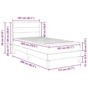 Bed Frame with Mattress Dark Grey 107 x 203 cm Fabric
