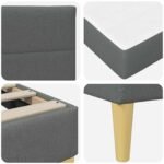 Bed Frame with Mattress Dark Grey 137 x 190 cm Fabric