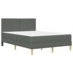 Bed Frame with Mattress Dark Grey 137 x 190 cm Fabric