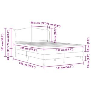 Bed Frame with Headboard Black 137 x 190 cm Faux Leather