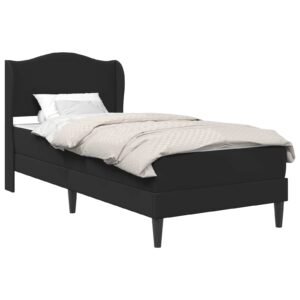 Bed Frame with Headboard Black 107 x 203 cm Faux Leather
