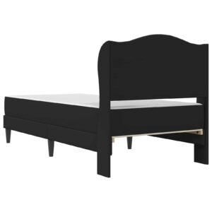 Bed Frame with Headboard Black 107 x 203 cm Faux Leather