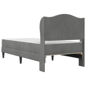 Bed Frame with Headboard Dark Grey 107 x 203 cm Velvet