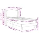 Bed Frame with Headboard Dark Grey 107 x 203 cm Velvet