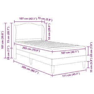 Bed Frame with Headboard Dark Grey 107 x 203 cm Velvet