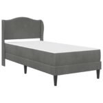 Bed Frame with Headboard Dark Grey 90 x 190 cm Velvet
