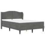 Bed Frame with Headboard Dark Grey 137 x 190 cm Velvet