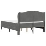 Bed Frame with Headboard Dark Grey 137 x 190 cm Velvet