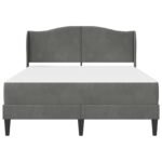 Bed Frame with Headboard Dark Grey 137 x 190 cm Velvet