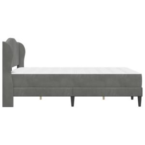 Bed Frame with Headboard Dark Grey 137 x 190 cm Velvet