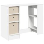 Desk with Drawer White 100 x 40 x 75 cm Engineered Wood
