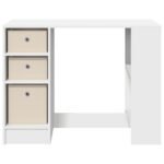 Desk with Drawer White 100 x 40 x 75 cm Engineered Wood