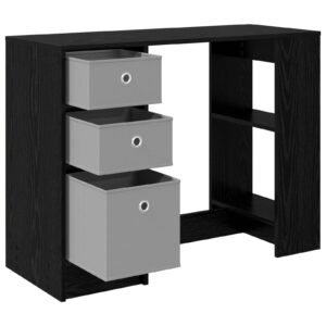 Desk with Drawer Black Oak 100 x 40 x 75 cm Engineered Wood