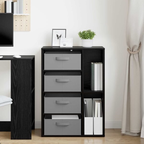 Sideboard with Drawer Black Oak 60 x 33.5 x 84 cm
