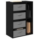 Sideboard with Drawer Black Oak 60 x 33.5 x 84 cm