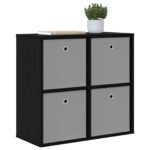 Sideboard with Drawer Black Oak 68.5 x 32 x 67 cm