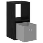 Bedside Table with Drawer 2 pcs Black Oak 25.5 x 22 x 49.5 cm