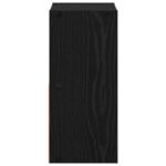 Bedside Table with Drawer 2 pcs Black Oak 25.5 x 22 x 49.5 cm
