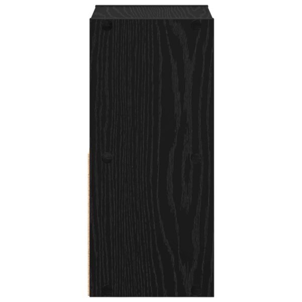 Bedside Table with Drawer 2 pcs Black Oak 25.5 x 22 x 49.5 cm