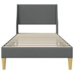 Bed Frame with Headboard Dark Grey 90 x 190 cm Velvet