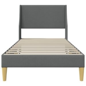 Bed Frame with Headboard Dark Grey 90 x 190 cm Velvet
