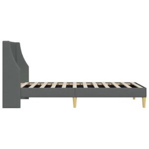 Bed Frame with Headboard Dark Grey 90 x 190 cm Velvet