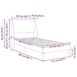Bed Frame with Headboard Dark Grey connect plate