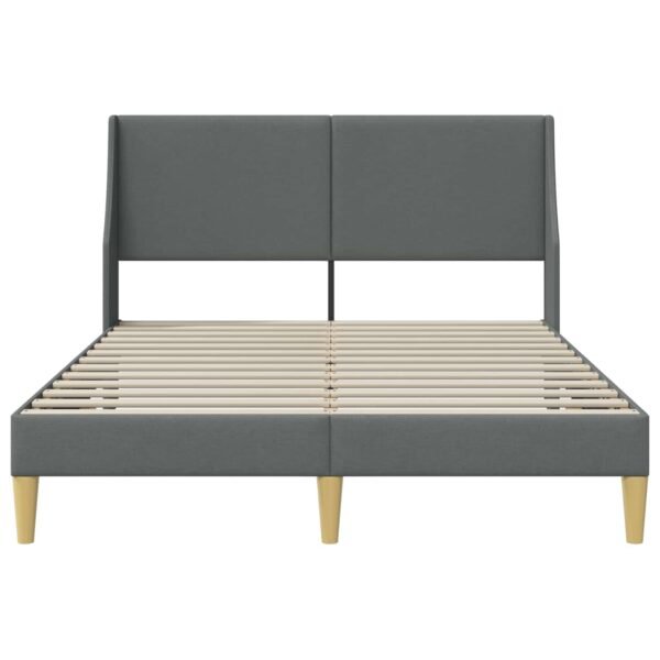 Bed Frame with Headboard Dark Grey 137 x 190 cm Fabric